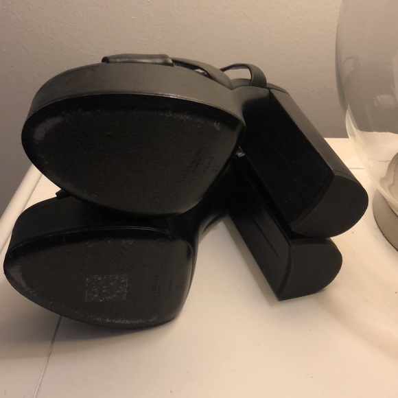 SAINT LAURENT black platform sandals size 37 Only used once!!With original box!! - Picture 2 of 5
